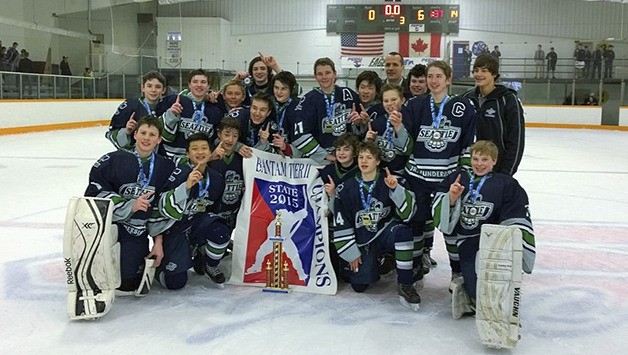 Sammamish residents Cameron Bowers (Eastlake High School) and Kellen Hoke (Beaver Lake Middle School) were part of a Sno-King 14U A2 Bantam hockey squad that captured a state championship on March 1 in Spokane. They went 5-0 at the state tourney. The 14U squad clinched a berth to the USA Hockey National 14U Tier II tournament taking place in Salt Lake City from March 26 through March 30. The Sno-King 14U team's roster consists of Danny Smith