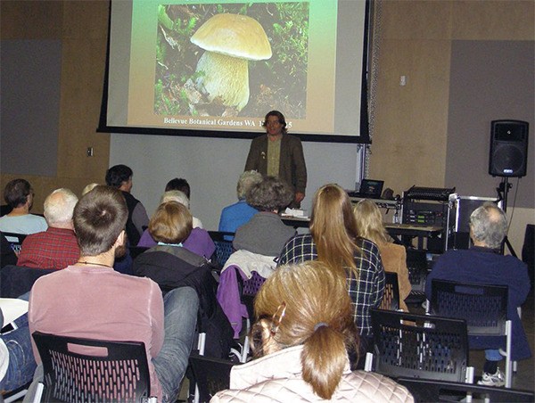 Mushroom expert Daniel Winkler spoke to more than 60 people about mushrooms’ favorite hide-outs