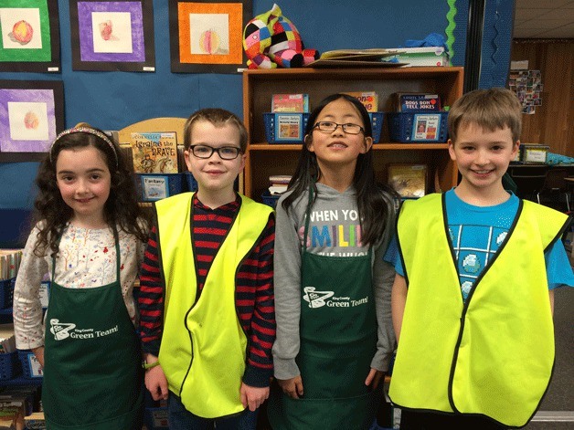 Mead Elementary Green Team captains (from left): Audrey Wright