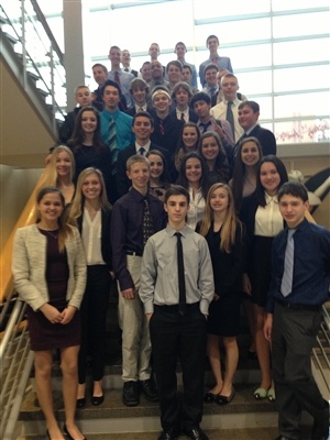 Eastside Catholic students at the DECA Area 3 competition.