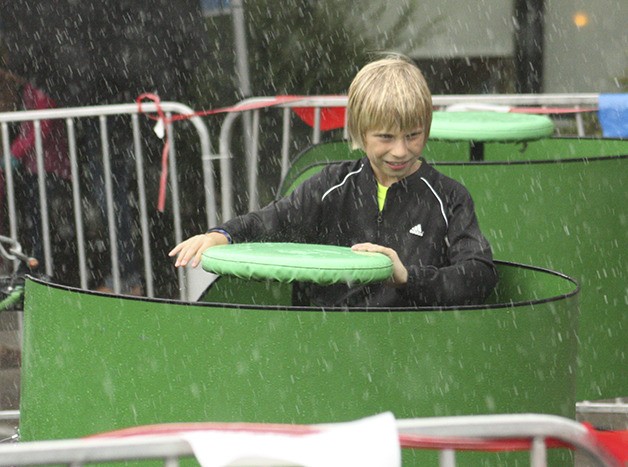 A boy finds himself stuck on a carnival ride as sudden rains fell down on Highlands Day.