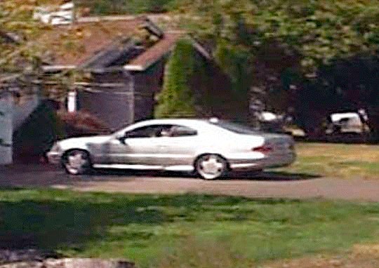 Police are seeking a vehicle described as a late-'90s model Mercedes