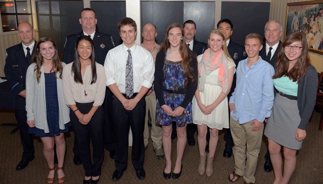 From left (front row): Scholarship recipients Jordan Boyle