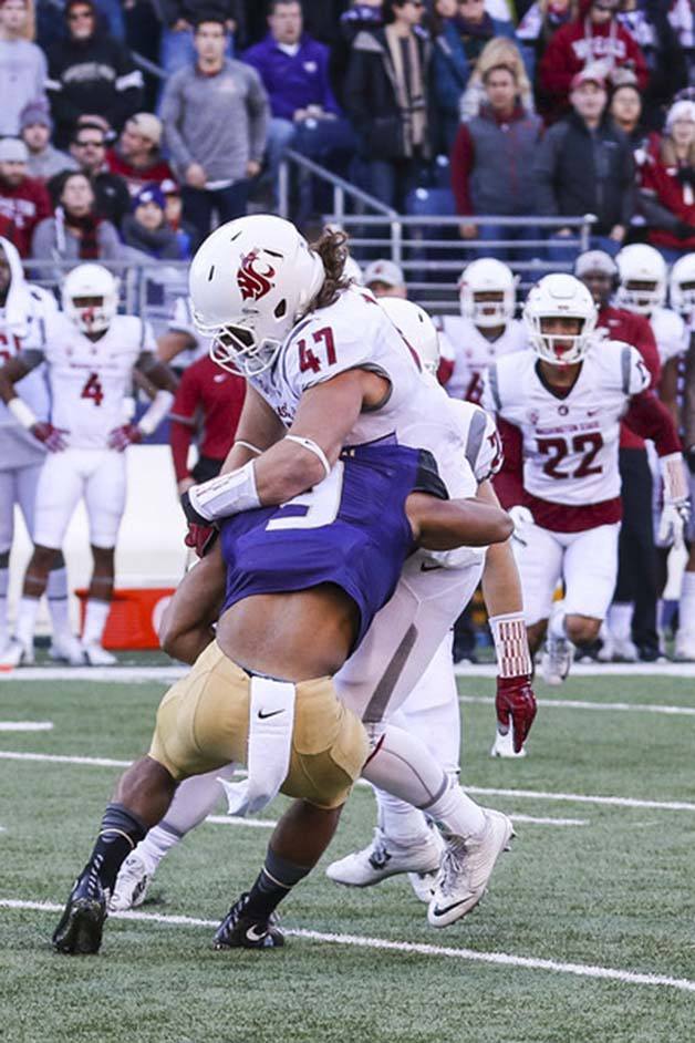 Washington State Cougars redshirt sophomore linebacker Peyton Pelluer