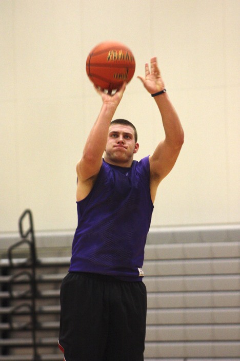 Issaquah senior Nik Landdeck works on his jump shot earlier this week in practice.