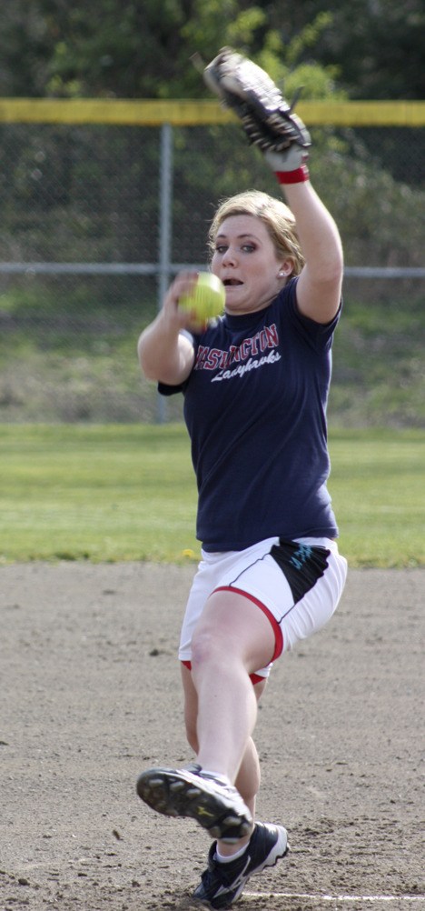 Ronnie Mae Ayers is one of three seniors returning to the Eastside Catholic roster this season. The pitcher will be bound for Boston College next fall.