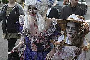 Scores of terrifying zombies took over Front Street at the 2015 Downtown Issaquah Zombie Walk