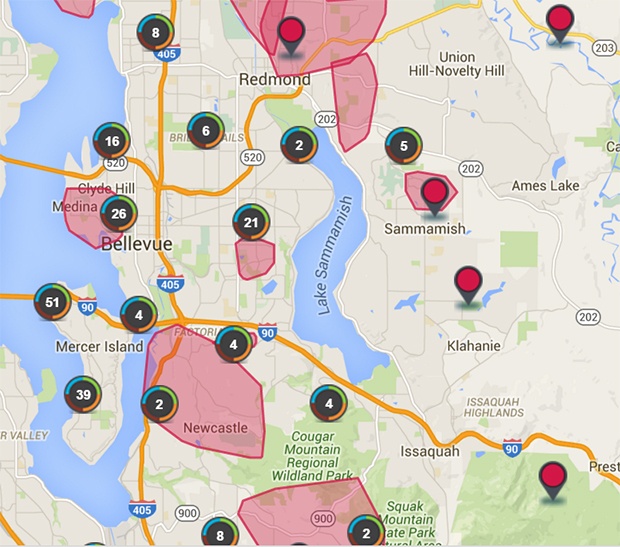 Puget Sound Outage Map - Map Of Farmland Cave