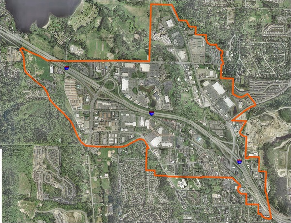 Map of the area included in the Central Issaquah Plan.