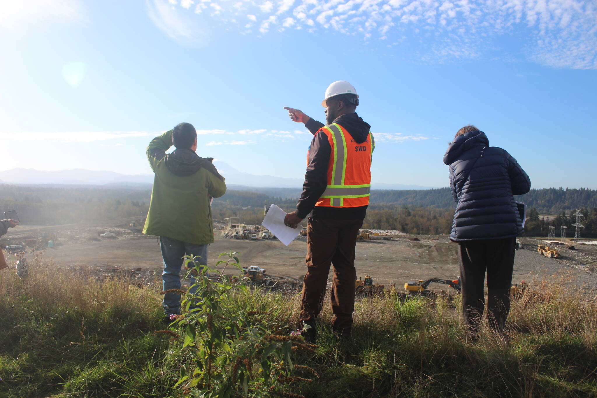 Looking out over Cell 8 during the fall 2024 public tour of the Cedar Hills Regional Landfill. Photo by Bailey Jo Josie/Sound Publishing.